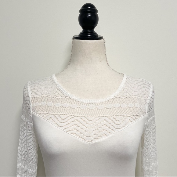 H&M Sheer Lace Blouse Stretch NWT *stain* - Picture 2 of 10